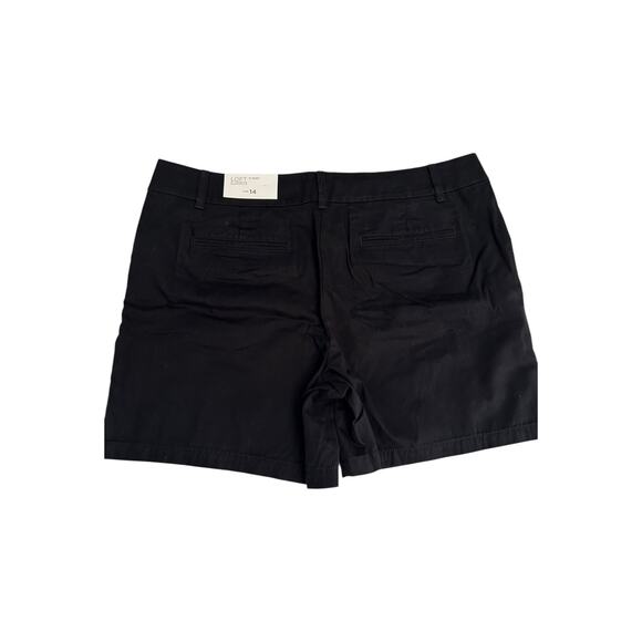Ann Taylor Loft Shorts Size 14 Black 6" Short Inseam Casual Everyday Chinos - Picture 2 of 12
